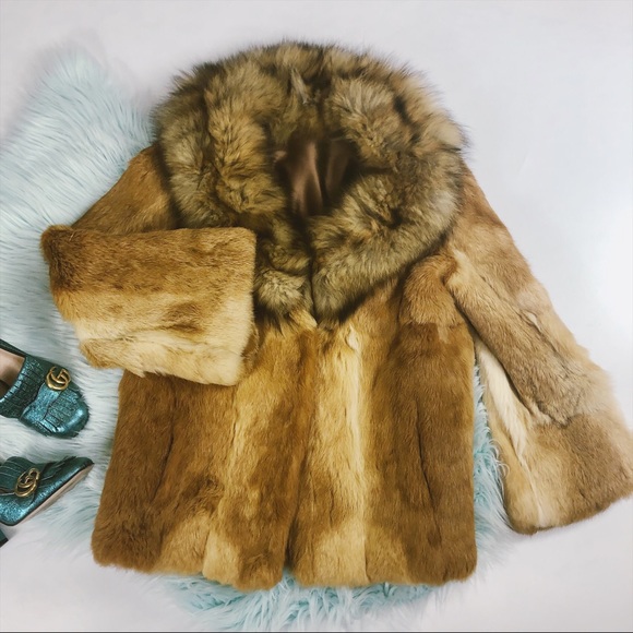 FINAL Vtg 70s Fur Boho Oversized Coat M - Picture 2 of 8